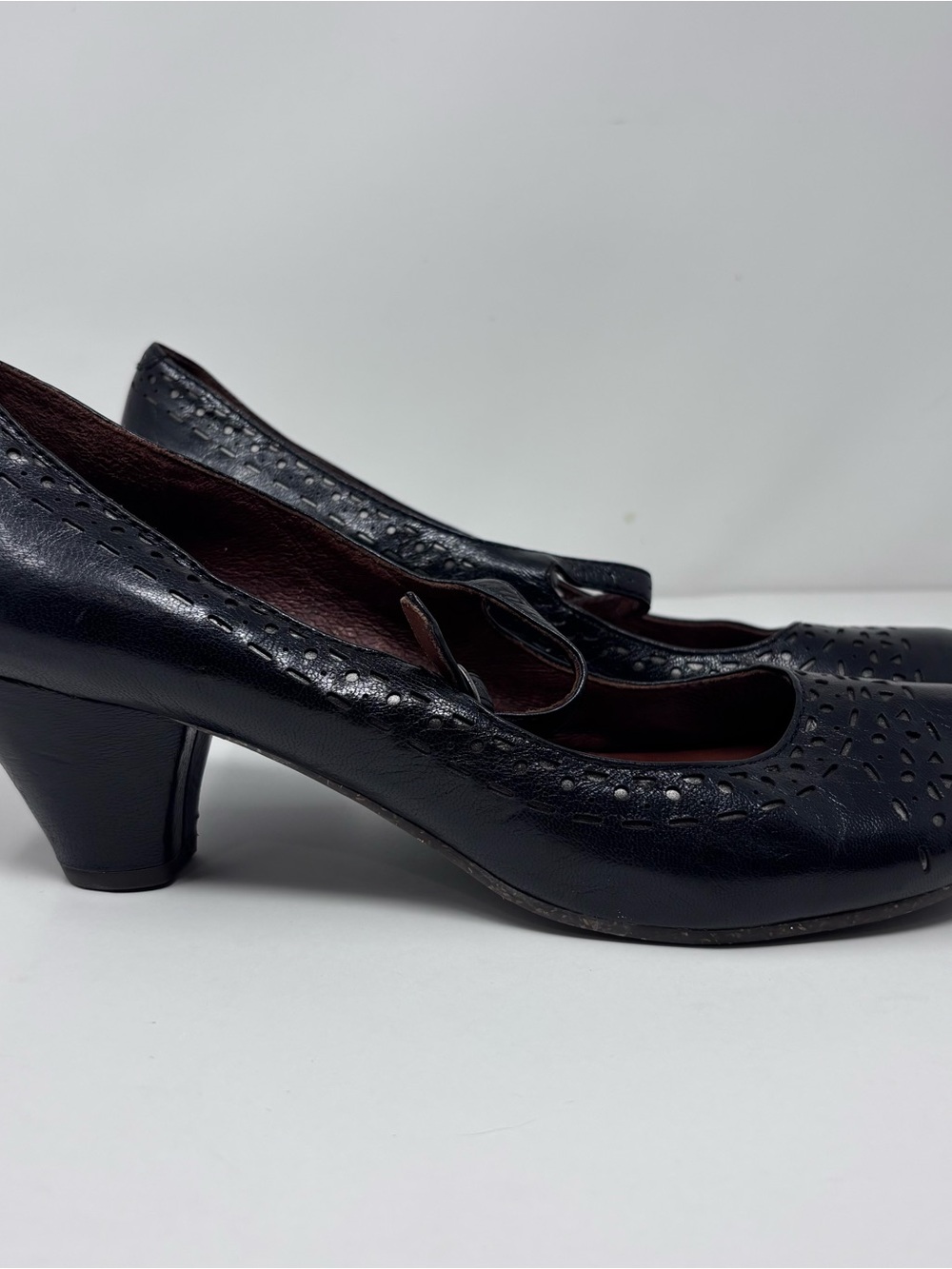 Naya Castalia Mary Jane Pumps Womens 11 M Black Leather Cutout Block Heels